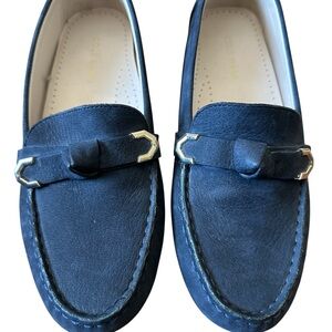 Cole Haan Dark Blue Loafers with Metallic Accents NWOT